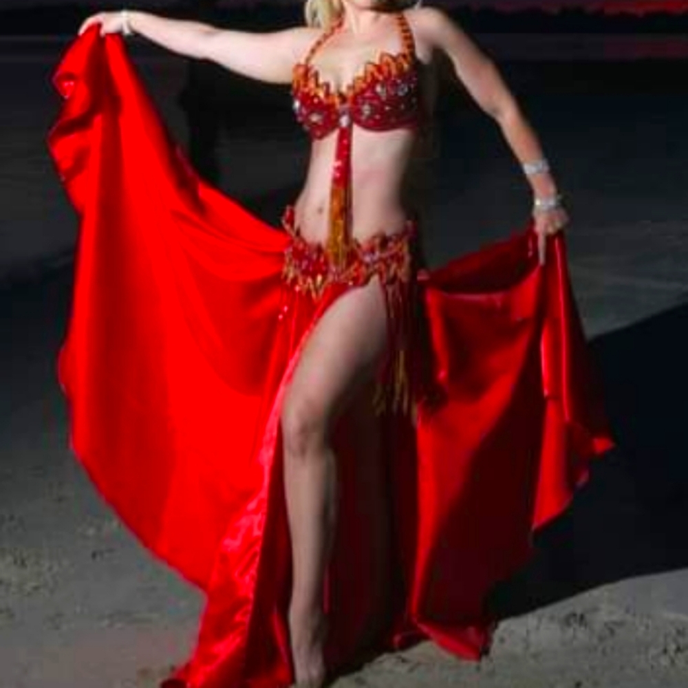 Vintage Fire Belly Dance Costume